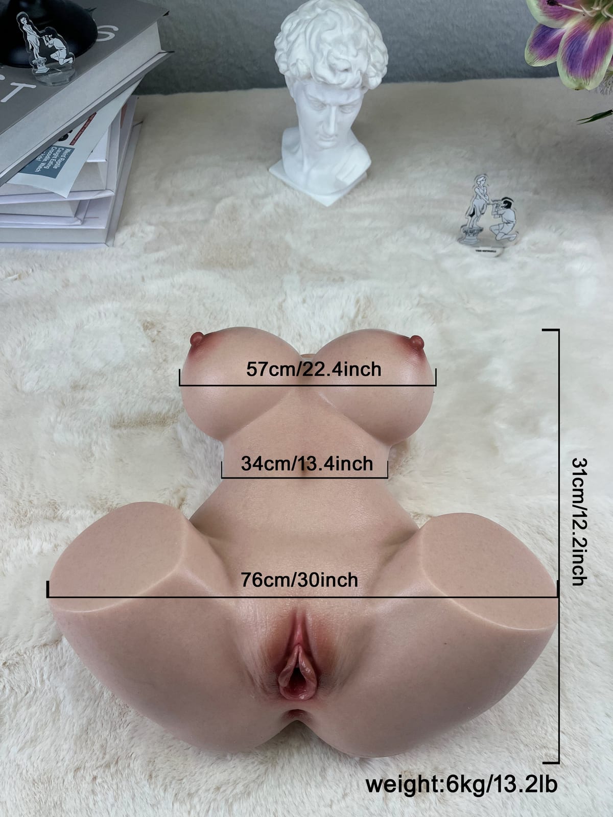 Livraison gratuite丨Modèle mini demi-corps 3-en-1 en silicone platine 6kg/13,2lb  4