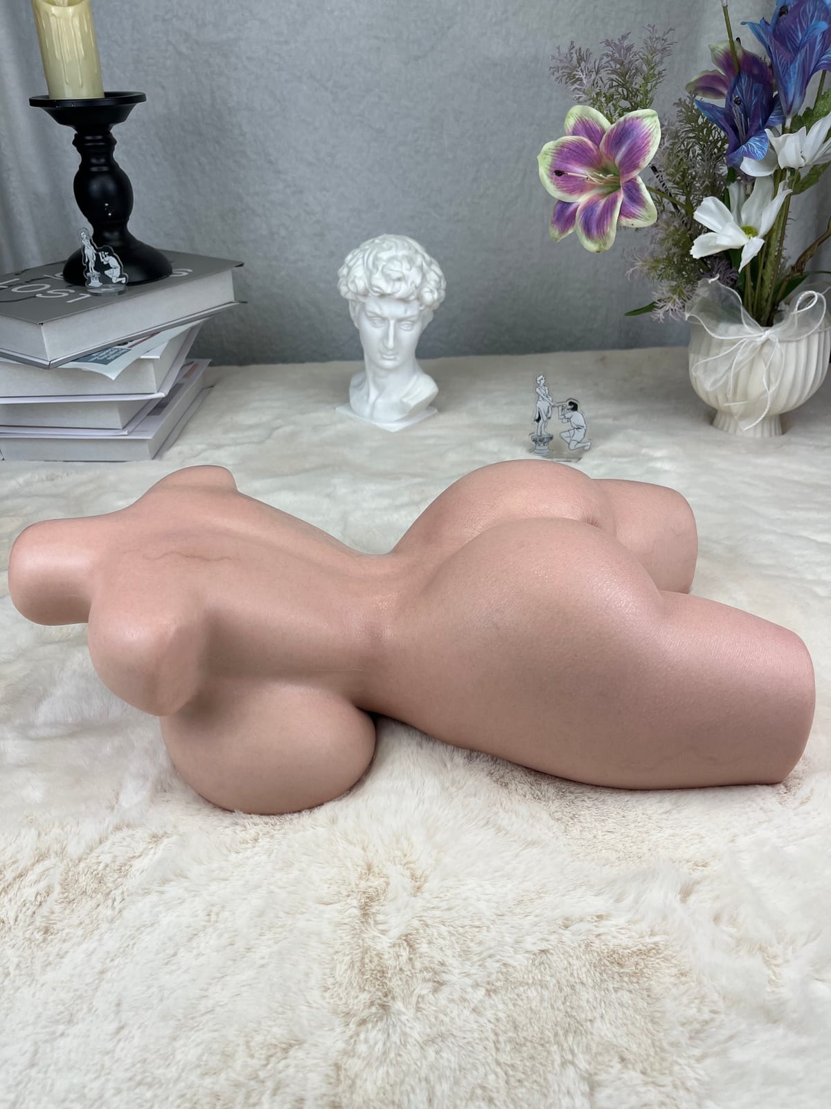 Livraison gratuite丨Modèle demi-corps 3-en-1 à l’échelle en silicone platine 7,1kg/15,7lb 5