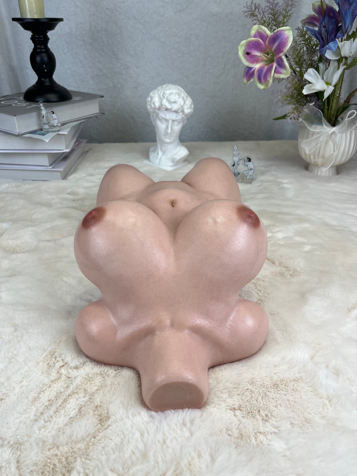 Livraison gratuite丨Modèle demi-corps 3-en-1 à l’échelle en silicone platine 7,1kg/15,7lb 14