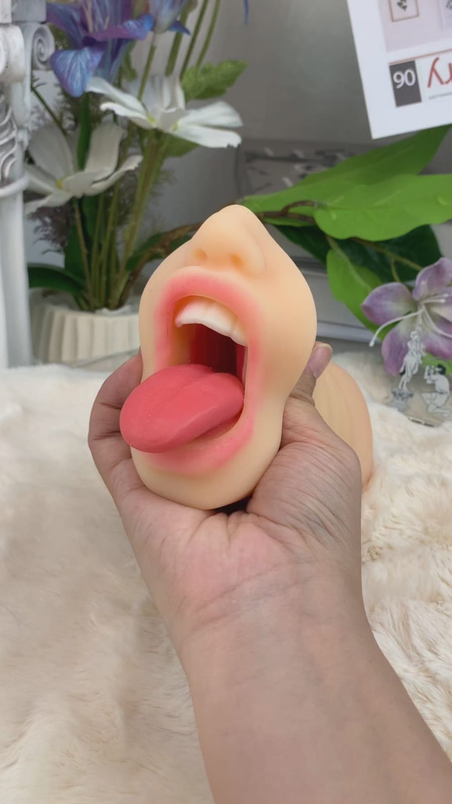 Livraison Gratuite丨Pochette Vaginale Teint Chair avec Dents et Langue et Sensations Orales Réalistes 6
