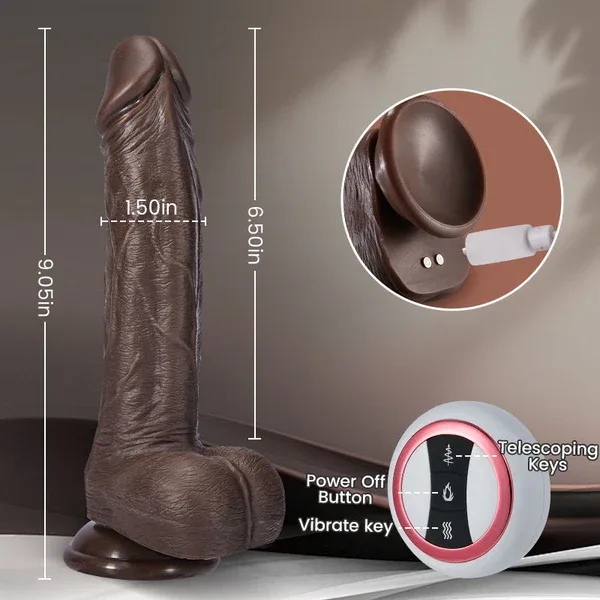 Wilson - 8.7 Inch Remote Control 5 Thrusting 10 Vibrating Rotating Dildo 5